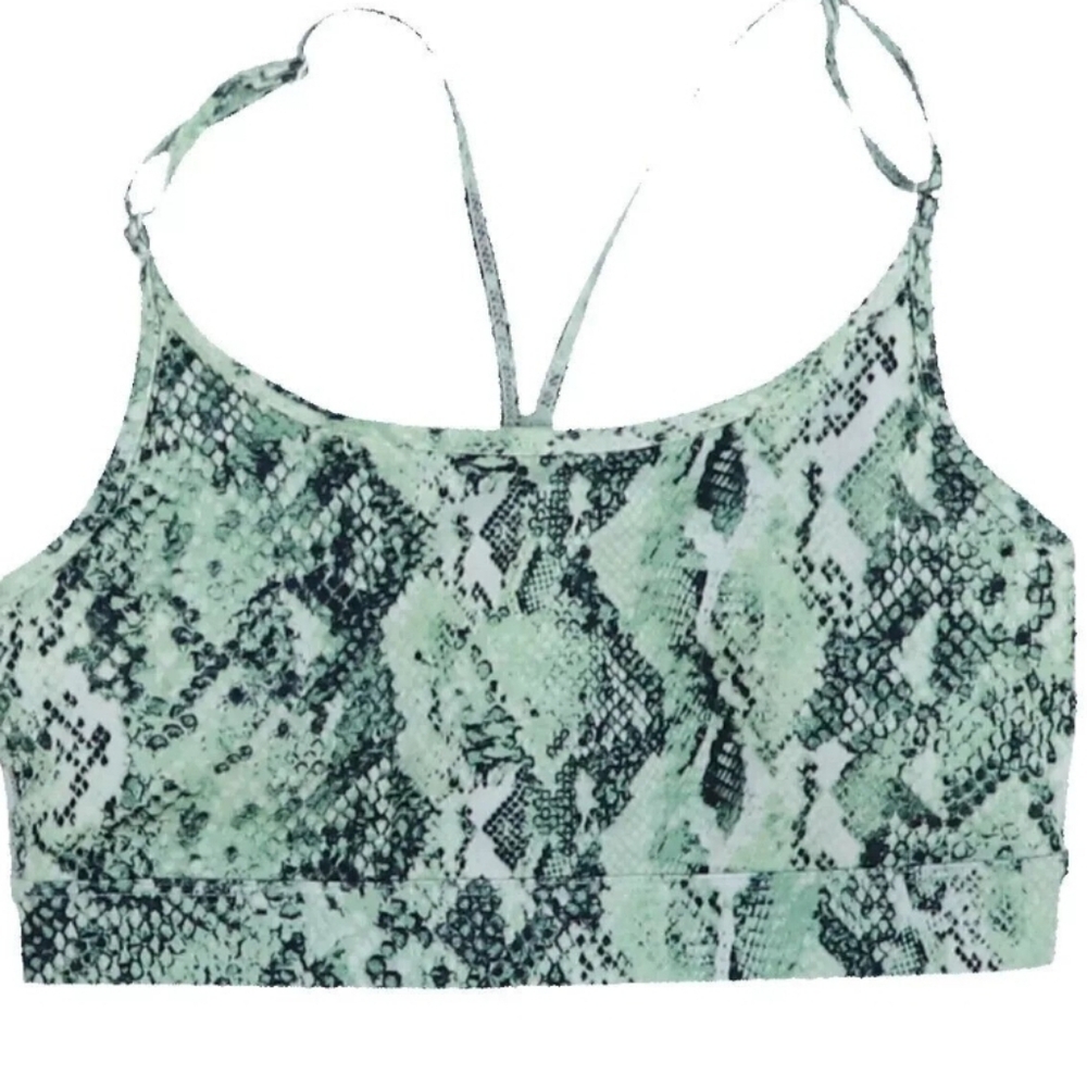 IDEOLOGY Snakeskin Print Strappy Sports Bra SIZE XL